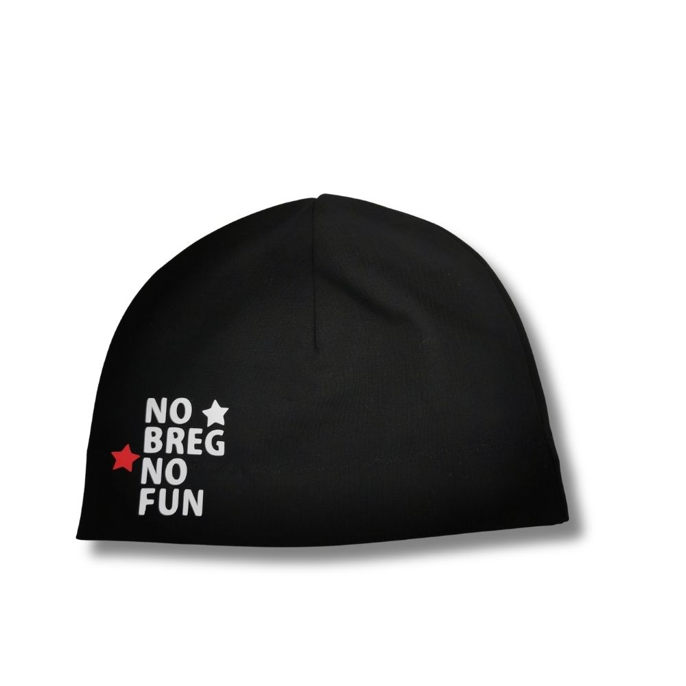 Kapa NobregNoFun črno beli napis